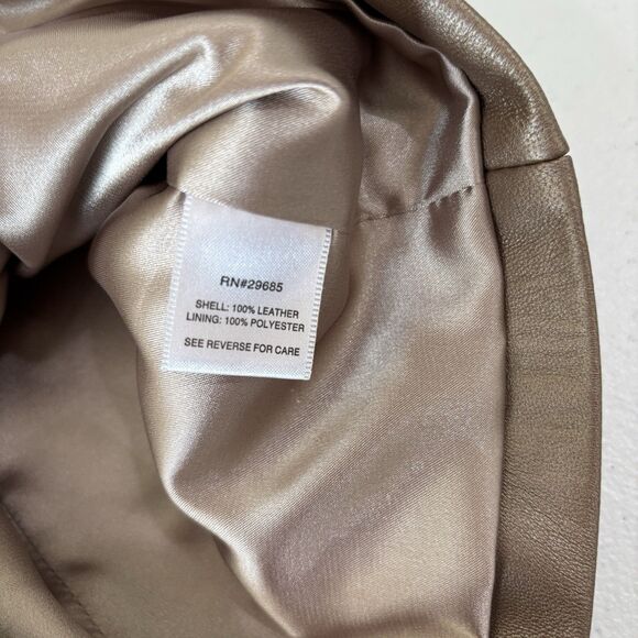 Pendleton 100% Leather Jacket Womens L Bronze Gold Blazer Supple Buttery Soft - Picture 8 of 11
